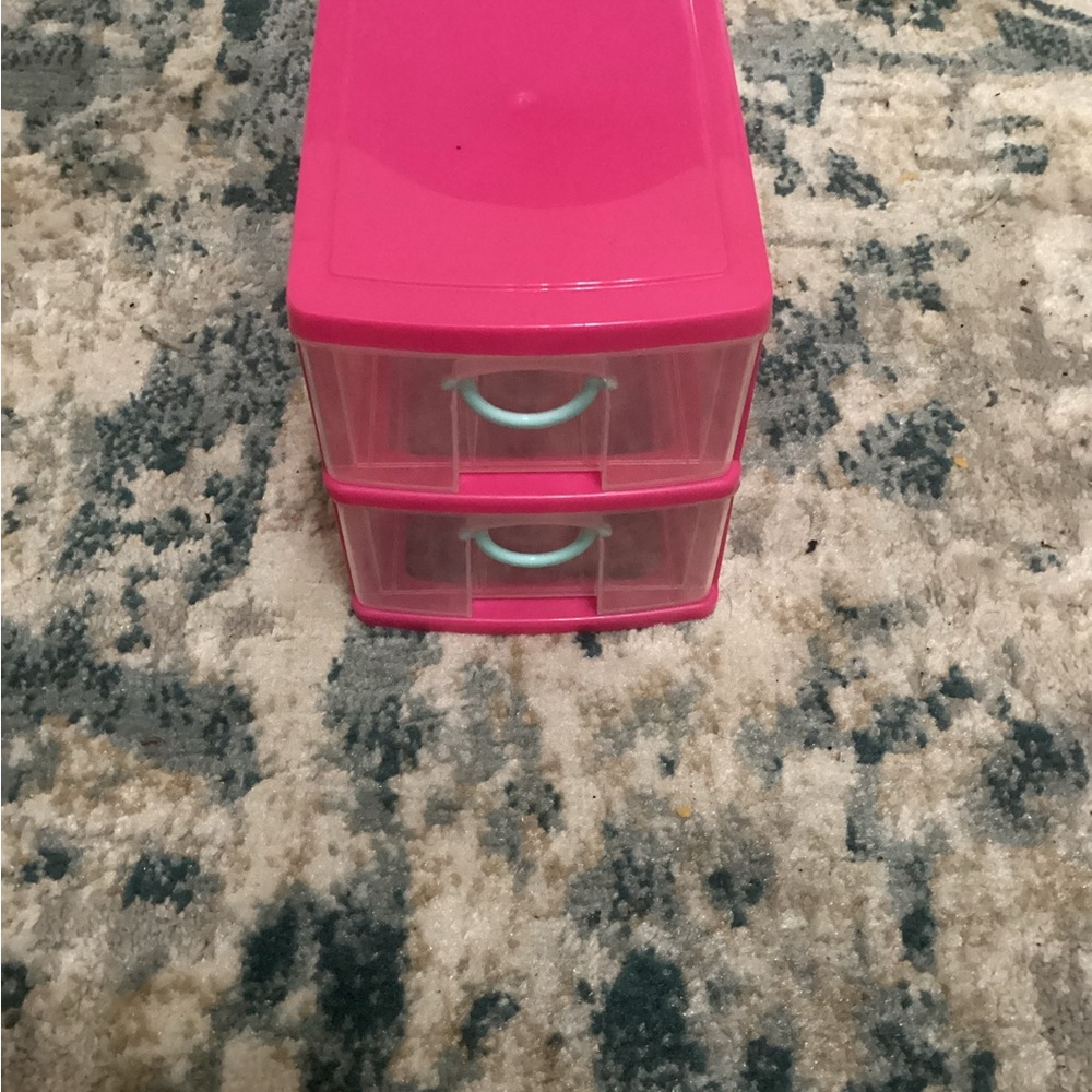 Pink Two-Drawer Storage Organizer
